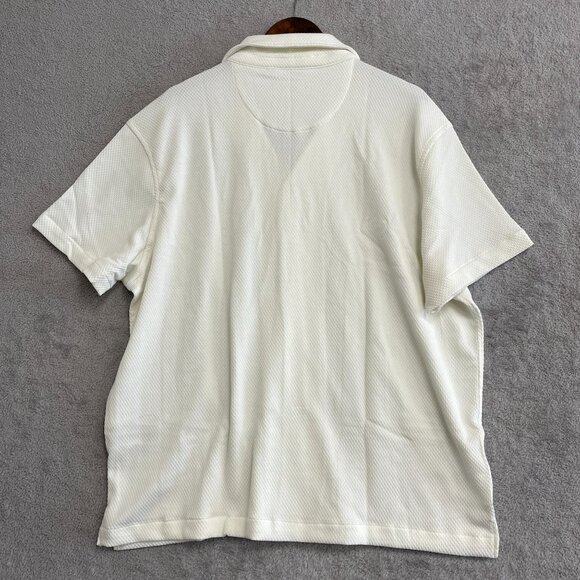 NEW Scotch & Soda Men's XXL White Textured Short Sleeve Button Up Shirt - Picture 4 of 9
